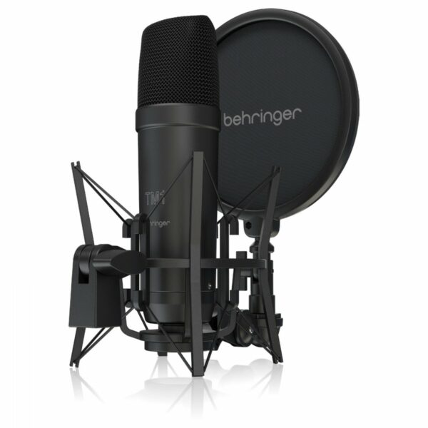 BEHRINGER TM1 DARK EDITION MICROFONO A CONDENSATORE A DIAFRAMMA LARGO CON ANTIPOP E SUPPORTO ELASTICO