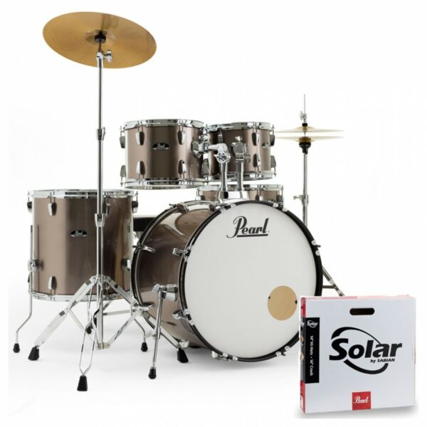 PEARL ROADSHOW RS525SC/C707 BRONZE METALLIC BATTERIA ACUSTICA 5 PEZZI CON PIATTI SABIAN E SGABELLO