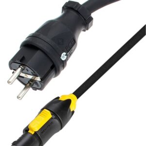 CAVO ALIMENTAZIONE RETE 3 MT SPINA ENTRATA PCE-324015 SCHUKO 16A-3P PRESA USCITA NEUTRIK POWERCON OUT TRUE-1 16A NAC3FXW POWER-LINK-CORD ISOLAMENTO NEOPRENE H07RN-F 3X2.5MM2