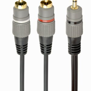 CABLEXPERT 3.5 MM STEREO PLUG TO 2*RCA PLUGS 1.5M CABLE, GOLD-PLATED CONNECTORS