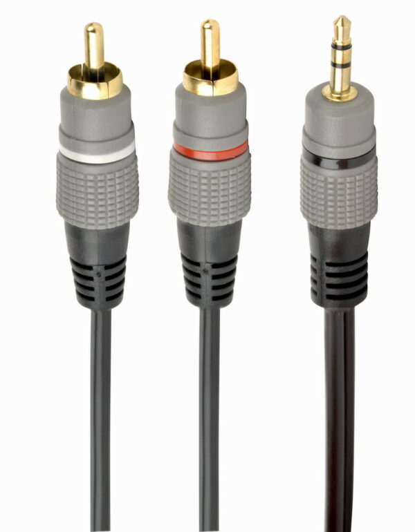 CABLEXPERT 3.5 MM STEREO PLUG TO 2*RCA PLUGS 10M CABLE, GOLD-PLATED CONNECTORS