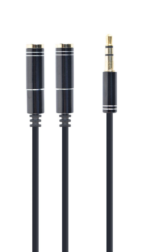 CABLEXPERT SPLITTER CAVO AUDIO 3.5 MM, 10 CM, NERO, CONNETTORI IN METALLO