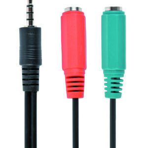 CABLEXPERT 3.5 MM AUDIO + MICROPHONE ADAPTER CABLE, 0.2 M