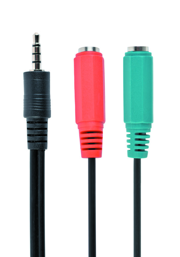 CABLEXPERT 3.5 MM AUDIO + MICROPHONE ADAPTER CABLE, 0.2 M