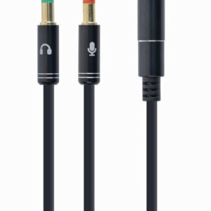 CABLEXPERT CAVO STEREO 3.5 MM 4-PIN SOCKET TO 2 X 3.5 MM PLUG ADAPTER, BIANCO