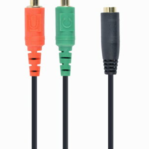 CABLEXPERT CAVO STEREO 3.5 MM 4-PIN SOCKET TO 2 X 3.5 MM PLUG ADAPTER, BIANCO