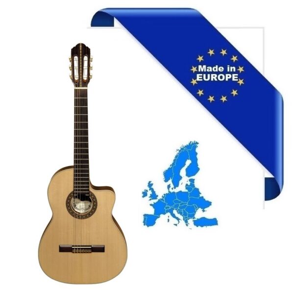 HORA CHITARRA CLASSICA 4/4 SM45 MADE IN EUROPE TOP CEDRO MASSELLO FONDO-FASCE PALISSANDRO ROSETTA INTARSIATA SPALLA MANCANTE MANICO MOGANO TASTIERA PALISSANDRO SCALA 650MM