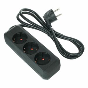 STAIRVILLE MULTIPRESA POWER SPLIT 3 WAY BK SPINA E USCITE SCHUKO CAVO 3X1.5 MM2 DA 1.5MT