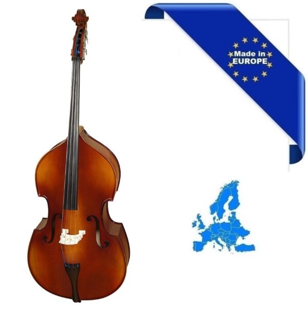 CONTRABBASSO 3/4 ALL MADE IN EUROPE TOP ABETE MASSELLO FONDO/FASCE ACERO MASSELLO TASTIERA/PIROLI EBANO
