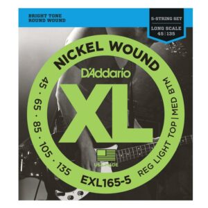 D’ ADDARIO EXL165-5 CUSTOM LIGHT CORDIERA PER BASSO ELETTRICO 5 CORDE 045-135