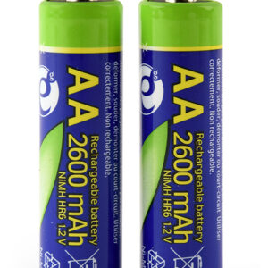ENERGENIE NI-MH RECHARGEABLE AA BATTERIES, 2600MAH, 2PCS BLISTER PACK