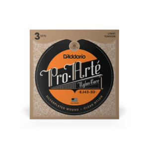 D’addario ej43-3d pack 3 mute pro-arte nylon, light tension