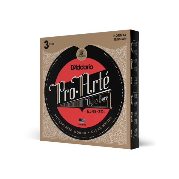 D’addario ej45-3d pack 3 mute pro-arte nylon, normal tension