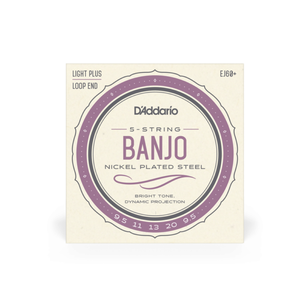 D'addario ej60+ 5-strings banjo nickel lite 9.5-20