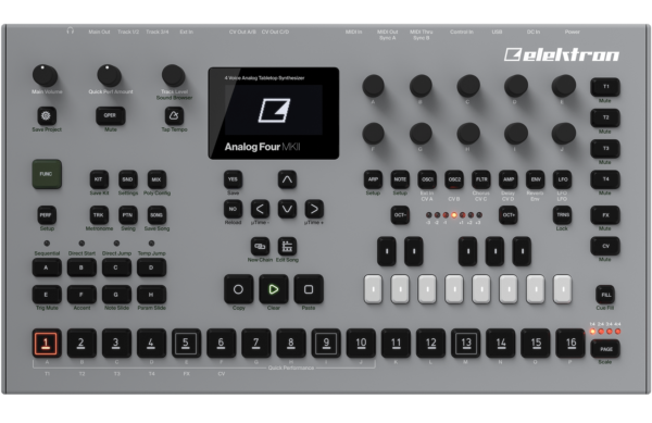 ELEKTRON ANALOG FOUR MKII SINTETIZZATORE ANALOGICO POLIFONICO A 4 VOCI USB MIDI 5 PIN