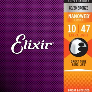 ELIXIR 11002 NANOWEB EXTRA LIGHT CORDIERA PER CHITARRA ACUSTICA 80/20 BRONZE WOUND EXTRA LIGHT – 010/047