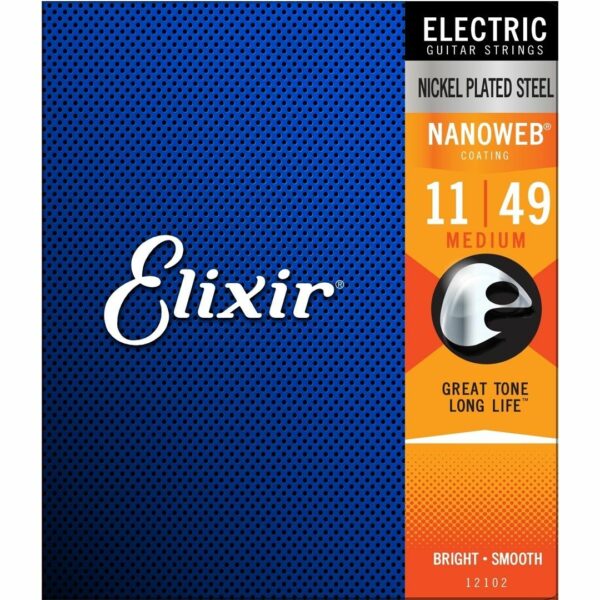 ELIXIR 12102 NANOWEB MEDIUM MUTA DI CORDE PER CHITARRA ELETTRICA MEDIUM - 011/049