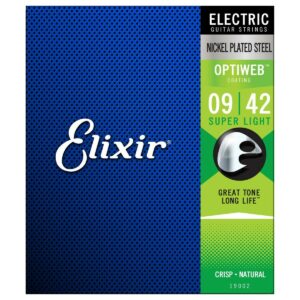 ELIXIR OPTIWEB 19002 SUPER LIGHT MUTA DI CORDE PER HITARRA ELETTRICA NIKEL WOUND 009-042