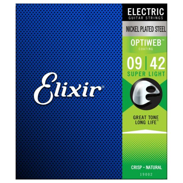 ELIXIR OPTIWEB 19002 SUPER LIGHT MUTA DI CORDE PER HITARRA ELETTRICA NIKEL WOUND 009-042