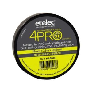 ETELEC NA8019 NASTRO ISOLANTE ADESIVO NERO 4PRO 19MM 25 METRI