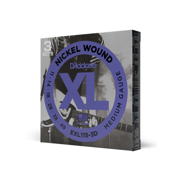 D'addario exl115-3d nickel wound blues/jazz 11-49