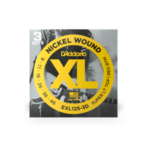 D’addario exl125-3d nickel wound super light top/regular bottom 9-46