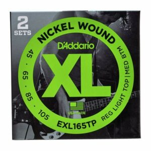 D’addario exl165tp long scale nickel wound bass custom light 45-105