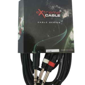 EXTREME 1JS2J3 JACK STEREO 1/4″ 6.3mm – 2 JACK MONO 1/4″ 6.3mm CAVO AUDIO DI SEGNALE SCHERMATO 3mt.