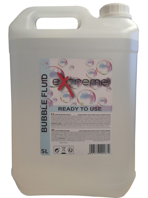 EXTREME BUBBLE LIQUIDO MACCHINA DELLE BOLLE PERSISTENTE CERTIFICATO TANICA DA 5 KG. MADE IN EUROPE