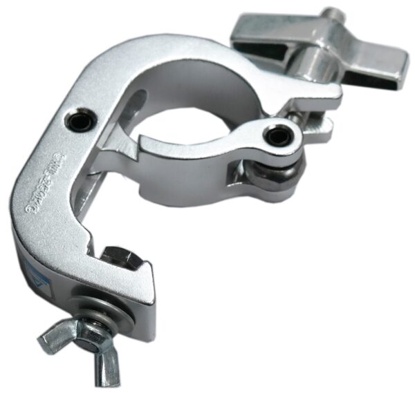 EXTREME CLAMP-M GANCIO CERTIFICATO TUV GERMANIA CARICO 250KG PER TRUSS FARI ALISCAF AGGANCIO RAPIDO SU AMERICANA DA 48 A 51 MM IN ALLUMINIO
