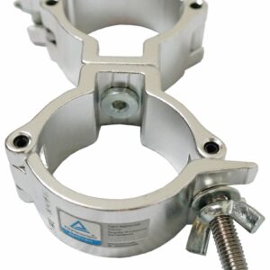 EXTREME CLAMP-OO DOPPIO ACCOPPIATORE CERTIFICATO TUV GERMANIA CARICO 100KG PER AGGANCIO TRUSS FARI ALISCAF A CONCHIGLIA SU AMERICANA DA 48 A 51 MM IN ALLUMINIO