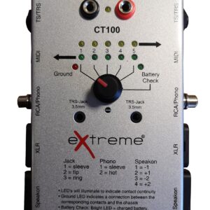 EXTREME CT100 TESTACAVI CABLE TESTER TESTA CAVI XLR JACK RCA SPEAKON MIDI TESTA CAVI AUDIO
