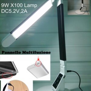 EXTREME TOUCH DESK LAMP X100-B BLACK LAMPADA RETE / USB REGOLABILE DA TAVOLO 60 LED CONTROLLO TEMPERATURA COLORE INTENSITA’ TIMEOUT MEMORIA RICARICA SMART-PHONE TABLET