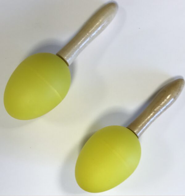 EXTREME DP12 COPPIA MARACAS IN PLASTICA MANICO IN LEGNO COLORE GIALLO