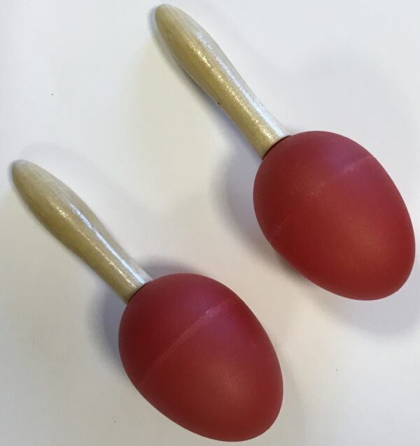 EXTREME DP12 COPPIA MARACAS IN PLASTICA MANICO IN LEGNO COLORE ROSSO