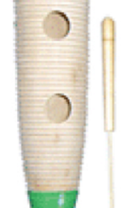 EXTREME G-02-B STRUMENTO A PERCUSSIONE GUIRO 38 CENTIMETRI IN LEGNO + BATTENTE INCLUSO COLORE NATURAL DIPINTO A MANO