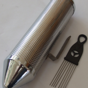 EXTREME G718 STRUMENTO A PERCUSSIONE GUIRO PROFESSIONALE IN METALLO + SPAZZOLA INCLUSA COLORE SILVER