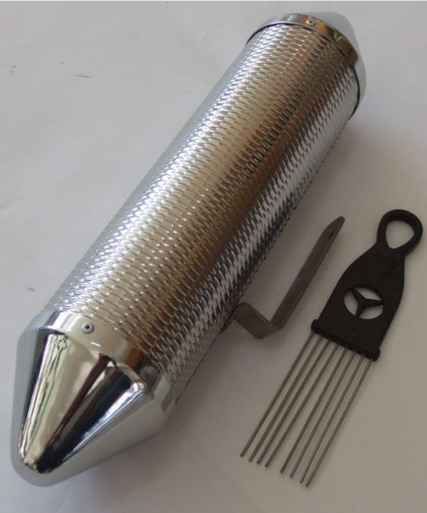 EXTREME G718 STRUMENTO A PERCUSSIONE GUIRO PROFESSIONALE IN METALLO + SPAZZOLA INCLUSA COLORE SILVER