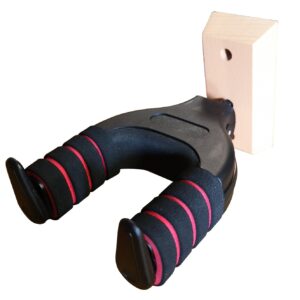 EXTREME GS-WALL SUPPORTO A MURO PER CHITARRA CON MECCANISMO AUTOBLOCCANTE COLORE NERO E ROSSO
