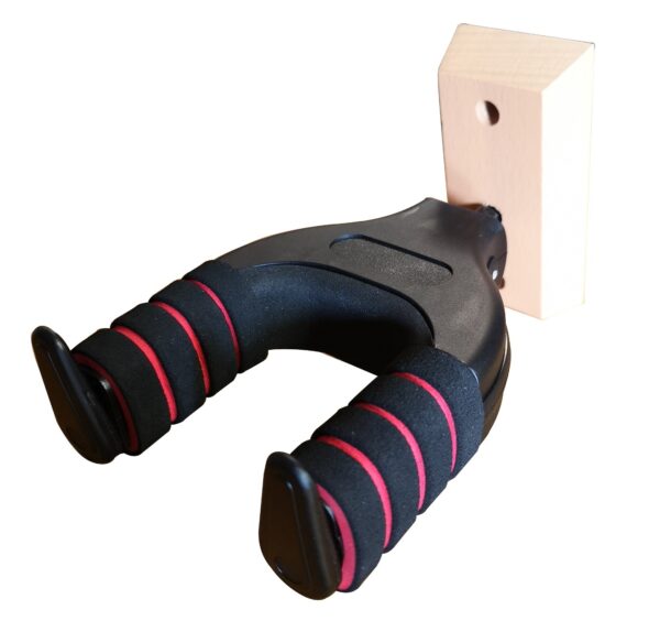 EXTREME GS-WALL SUPPORTO A MURO PER CHITARRA CON MECCANISMO AUTOBLOCCANTE COLORE NERO E ROSSO