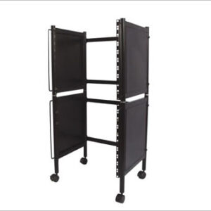 EXTREME KR10AD/KR10B DOPPIO CARRELLO PORTARACK 20 UNITA’ BASE CON RUOTE + MODULO RACK AGGIUNTIVO 19″ STANDARD SMONTABILE 2 PEZZI IN METALLO