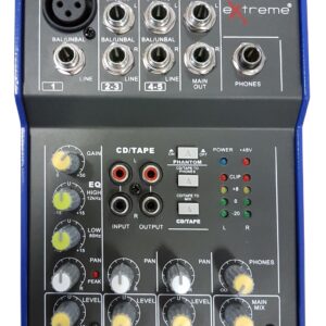 EXTREME MX502 MIXER 3 CANALI COMPATTO PER LIVE PHANTOM POWER +48V + CD TAPE IN E OUT