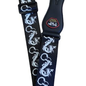 EXTREME S-211B TRACOLLA REGOLABILE PER CHITARRA E BASSO BLACK CON DECORAZIONE COLORE NERO