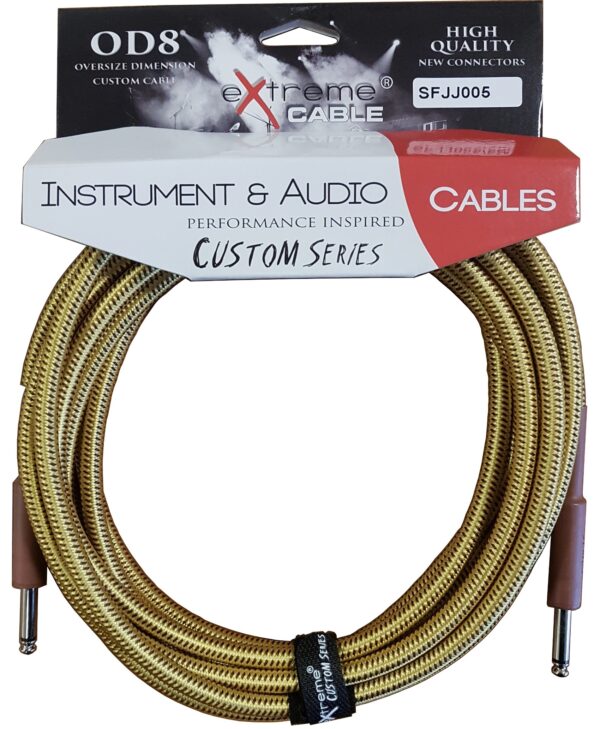 EXTREME SFJJ005/3M CAVO AUDIO JACK DRITTO COTONATO BEIGE OD8 SERIE CUSTOM PER STRUMENTI LIVE STUDIO 3 METRI