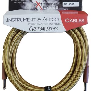 EXTREME SFJJ005/5M CAVO AUDIO JACK DRITTO COTONATO BEIGE OD8 SERIE CUSTOM PER STRUMENTI LIVE STUDIO 5 METRI