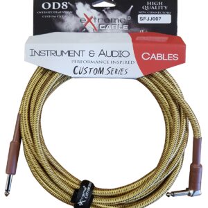 EXTREME SFJJ007/3M CAVO AUDIO JACK DRITTO-ANGOLO COTONATO BEIGE OD8 SERIE CUSTOM PER STRUMENTI LIVE STUDIO 3 METRI