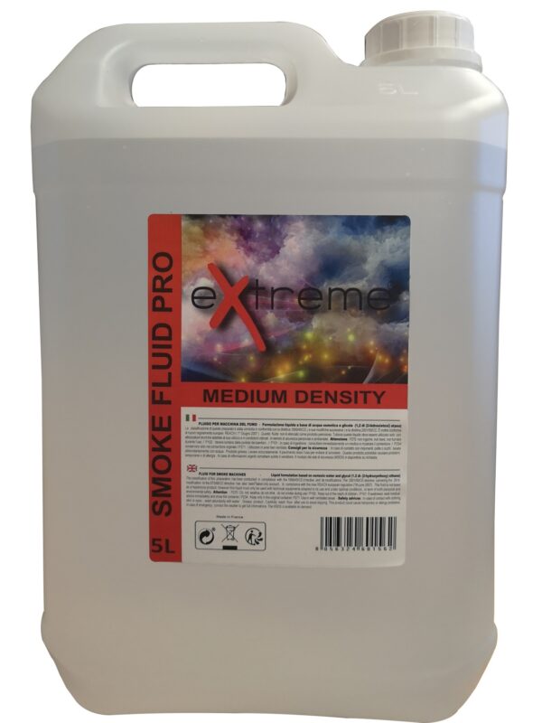 EXTREME SMOKE PRO MEDIUM DENSITY LIQUIDO MACCHINA DEL FUMO CERTIFICATO MEDIA DENSITA' PERSISTENTE TANICA DA 5 KG. MADE IN EUROPE
