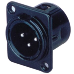 EXTREME X-155 CONNETORE XLR VOLANTE MASCHIO 3 POLI DA PANNELLO COLORE NERO