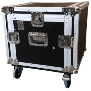 EXTREME YC8UR9M FLIGHT CASE LEGNO 10MM COMBO UNITA RACK 8U MIXER 9U 3 COPERCHI 6 CHIUSURE 2 MANIGLIE 4 RUOTE