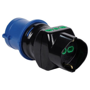 FANTON 78090-E ADATTATORE DI CORRENTE DA SPINA CEE A PRESA SCHUKO TRIVALENTE + 2 PRESE BIPASSO